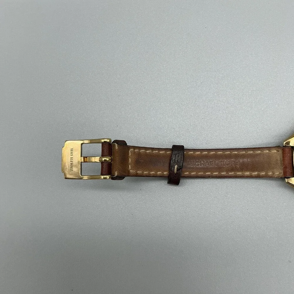 Michael Kors MK2256 Womens Watch 42mm Brown Leather Wrap Strap New Battery